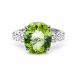 Ring - 18 karaat Witgoud Paraiba toermalijn - Diamant, Handtassen en Accessoires, Ringen, Nieuw