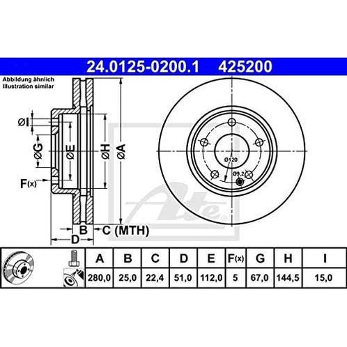 ATE - remschijven set - mercedes a 246 (model, Auto-onderdelen, Remmen en Aandrijving, Verzenden