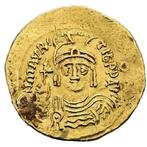 Byzantijnse Rijk. Mauricius Tiberius (582-602 n.Chr.)., Postzegels en Munten