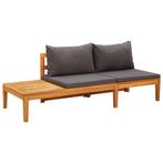 vidaXL Tuinbank met tafel en donkergrijze kussens massief, Verzenden, Nieuw