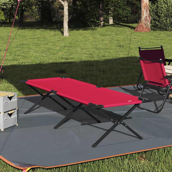 vidaXL Opvouwbaar Campingbed Rood Oxford stof, Caravans en Kamperen, Kampeeraccessoires, Nieuw, Verzenden
