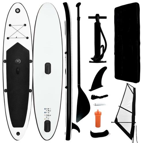 vidaXL Ensemble de planche SUP gonflable avec voile Noir, Sports nautiques & Bateaux, Kitesurf, Neuf, Envoi