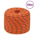 vidaXL Boottouw 12 mm 50 m polypropyleen oranje, Verzenden, Nieuw