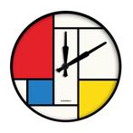 Klok - Cloudnola -XL Industriële klok - Mondriaan - Staal, Antiek en Kunst