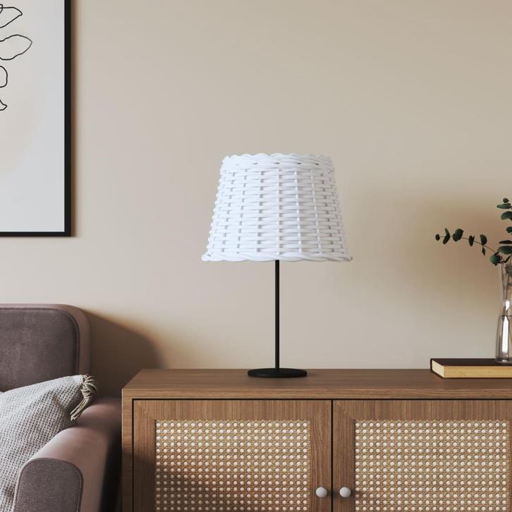 vidaXL Lampenkap Ø30x20 cm wicker wit, Huis en Inrichting, Lampen | Overige, Nieuw, Verzenden