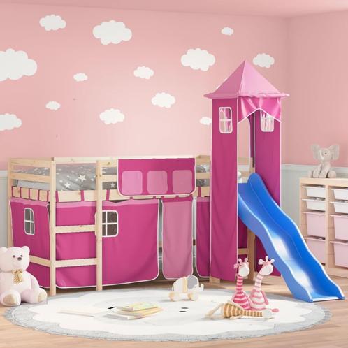 vidaXL Kinderhoogslaper met toren 80x200 cm massief, Huis en Inrichting, Slaapkamer | Bedden, Nieuw, Verzenden