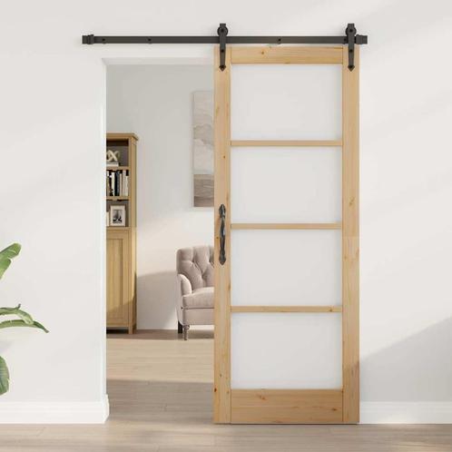 vidaXL Intern Deur met Glas ORKDAL78x202x4 cm Massief, Doe-het-zelf en Bouw, Deuren en Vliegenramen, Nieuw, Verzenden