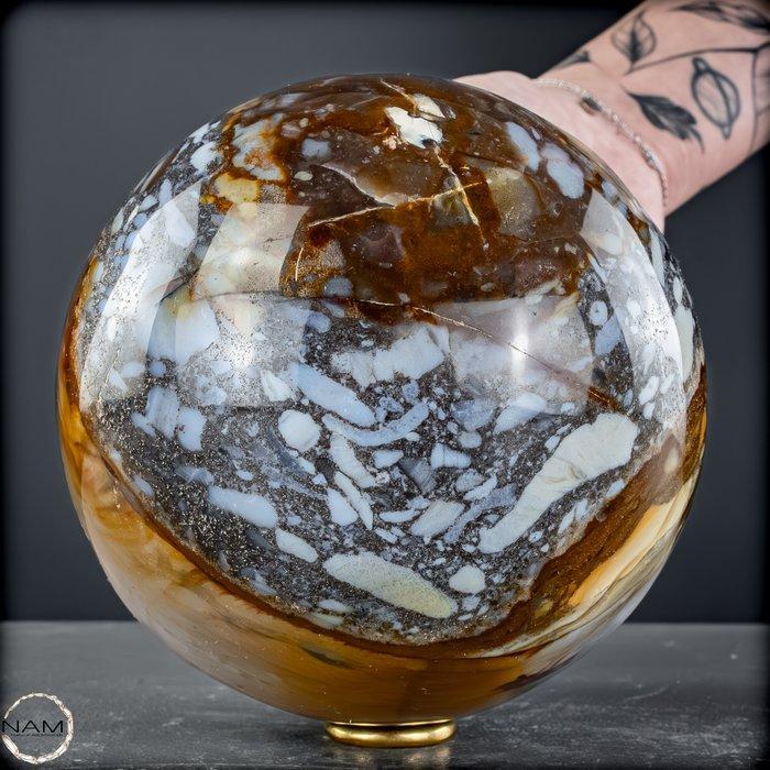 Exquise opaal–carnool–agaat kogel uit Indonesië Natuurlijke, Verzamelen, Mineralen en Fossielen