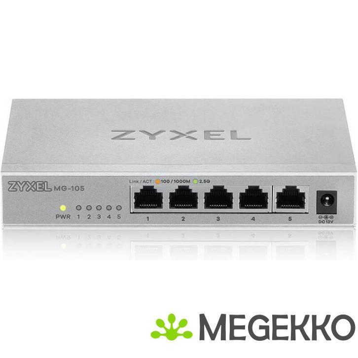 Zyxel MG-105 Unmanaged 2.5G Ethernet (100/1000/2500) Staal, Computers en Software, Overige Computers en Software, Nieuw, Verzenden