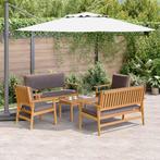 vidaXL Tuinbank Set met kussen 5 pcs Bruin Massief, Tuin en Terras, Verzenden, Nieuw