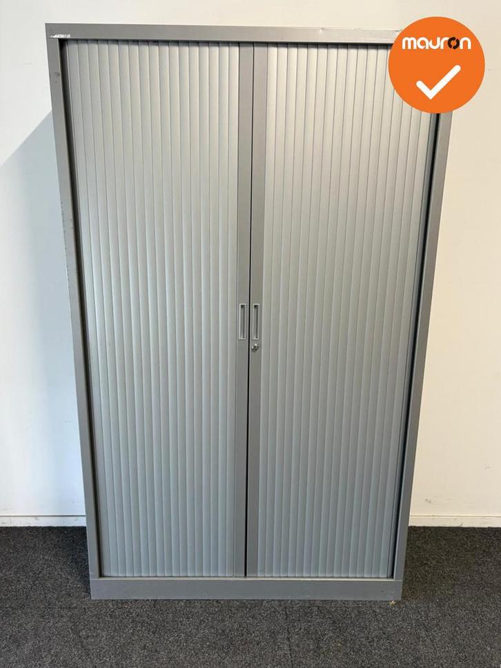 Roldeurkast - Basic - 195x120x45 - Zilvergrijs met zilvergri, Articles professionnels, Aménagement de Bureau & Magasin | Mobilier de bureau & Aménagement