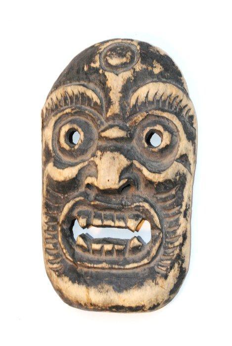 Vieux masque chaman Gurung, 20,5 cm, masque sur planche -, Antiquités & Art, Art | Art non-occidental