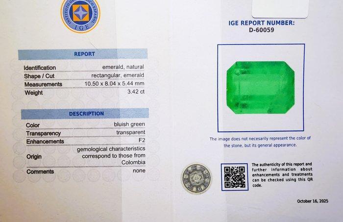 Zonder minimumprijs - 1 pcs Groen Smaragd - 3.42 ct -, Handtassen en Accessoires, Edelstenen