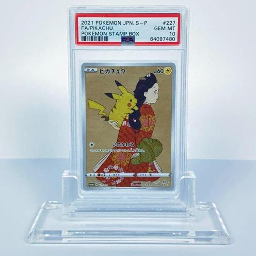 Pikachu FA - Pokemon Stamp Box 227/S-P Graded card - PSA 10, Hobby en Vrije tijd, Verzamelkaartspellen | Pokémon