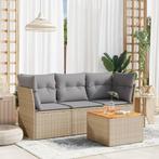 vidaXL 4-delige Loungeset met kussens poly rattan gemengd, Tuin en Terras, Tuinsets en Loungesets, Verzenden, Nieuw, Loungeset