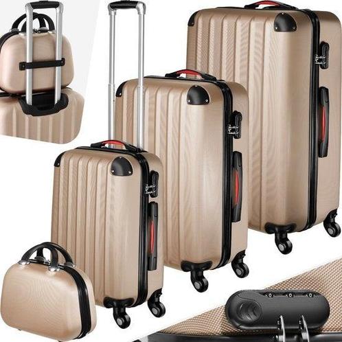 Tweedekans | tectake® - Kofferset 4-delig incl. beautycase -, Muziek en Instrumenten, Behuizingen en Koffers, Ophalen of Verzenden