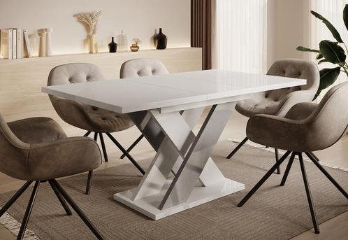 Meubella Eettafel Hoogglans wit 160 cm Uitschuifbaar, Maison & Meubles, Tables | Tables à manger, Envoi