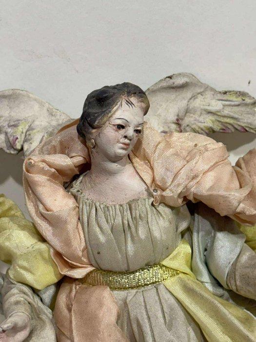 sculptuur, Angelo Presepe Napoletano Antico fine 800 - 22 cm, Antiek en Kunst, Kunst | Niet-Westerse kunst