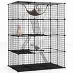 2dekans | Ruime 4-laagse kattenkooi 143 cm hoog – Zwarte, Ophalen of Verzenden