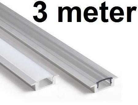 LED Profiel 3 meter - inbouw 7mm - plat model, Doe-het-zelf en Bouw, Metalen, Verzenden