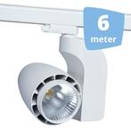*TIP*  LED railverlichting vento wit 6 spots + 6m rails, Huis en Inrichting, Lampen | Spots, Ophalen of Verzenden, Nieuw