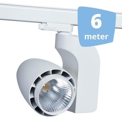 *TIP*  LED railverlichting vento wit 6 spots + 6m rails, Maison & Meubles, Lampes | Spots, Enlèvement ou Envoi