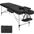 2-zones massagetafel met matras en aluminium frame - zwart, Sports & Fitness, Produits de massage, Verzenden