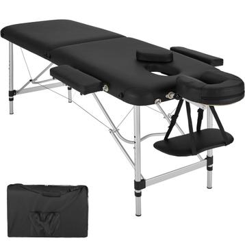 Massagetafel 2 zones met matras en aluminium frame - zwart beschikbaar voor biedingen