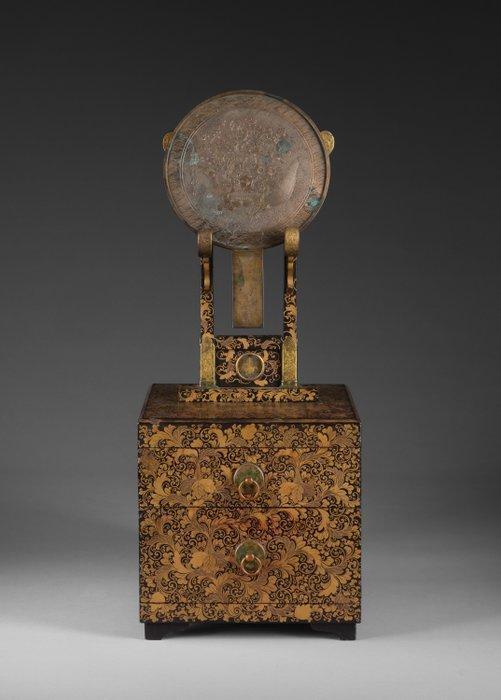 Vanity box, coiffeuse avec miroir à main. - Bois, Bois, Antiquités & Art, Antiquités | Autres Antiquités