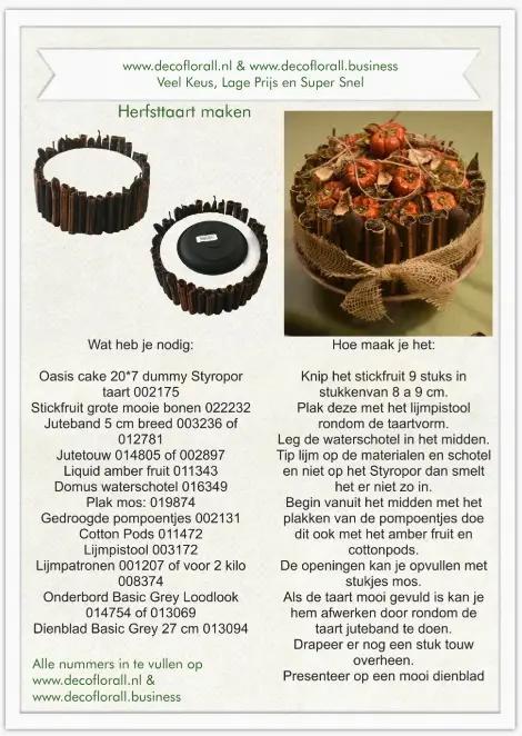 Herfsttaart Stel zelf je pakket samen, Huis en Inrichting, Woonaccessoires | Kunstplanten en Kunstbloemen, Nieuw