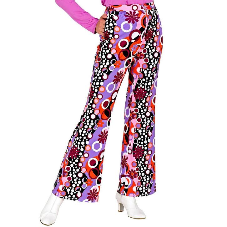 Disco 70S Broek Paars Roze Dames, Kleding | Dames, Carnavalskleding en Feestkleding, Nieuw, Verzenden