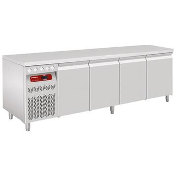 Geventileerde koeltafel "muraal", 4 deuren GN 1/1, 550 Lit., Verzenden