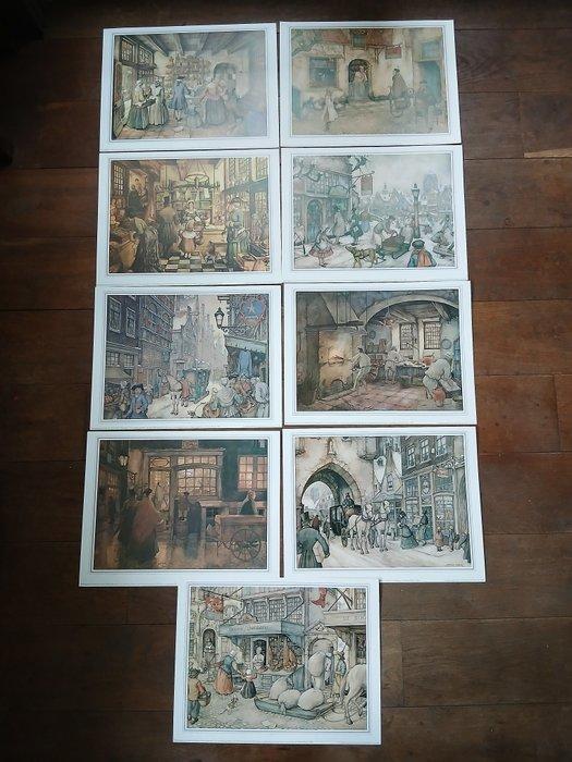 Wanddecoratie - Nederland - 9 prenten van Anton Pieck, Antiek en Kunst, Curiosa en Brocante