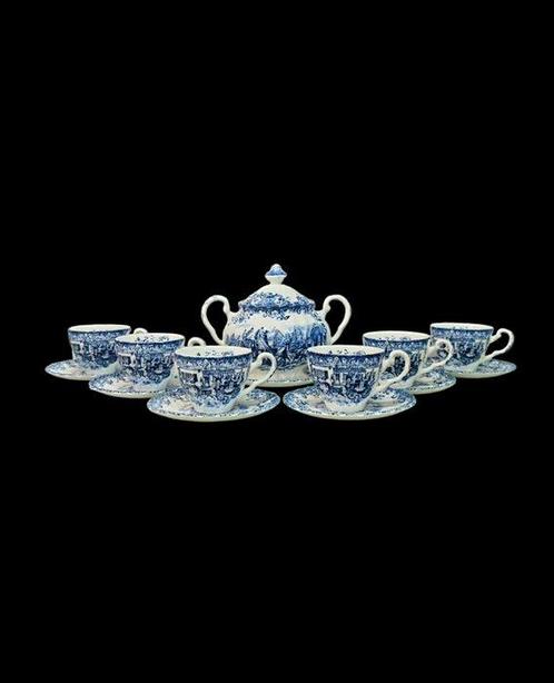 Wedgwood - Theekopjesset voor 6 personen (13) - Porselein -, Antiek en Kunst, Antiek | Meubels | Tafels