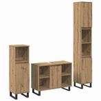 vidaXL Badkamermeubel Set 3 pcs Bruin 30 x 30 x 180 cm, Verzenden, Nieuw