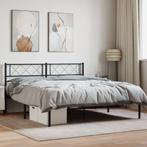 vidaXL Bedframe met hoofdbord metaal zwart 160x200 cm, Huis en Inrichting, Verzenden, Nieuw