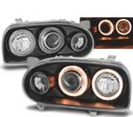 PHARES POUR VOLKSWAGEN VW GOLF 3 91-97 ANGEL EYES NOIR + CLI, Auto-onderdelen, Verzenden, Nieuw