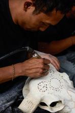 Geen minimumprijs - C-Witte koeensk skull met Boheemse, Antiek en Kunst