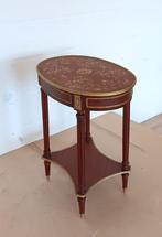 Bijzettafel - Gepatineerd brons, Lohhout Mahonie, Antiek en Kunst