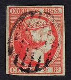 Espagne 1853 - Isabel II 2r Bermellón - avec certificat -, Timbres & Monnaies, Timbres | Europe | Espagne