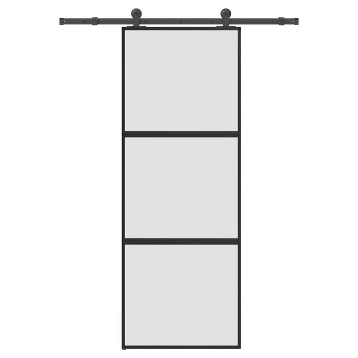 vidaXL Schuifdeur met beslag 76x205 cm gehard glas en, Doe-het-zelf en Bouw, Deuren en Vliegenramen, Nieuw, Verzenden
