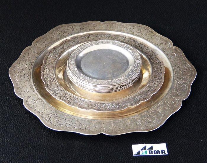 WELSCH/ Lima-Peru - Bord - Dessert-Teller-Set, 14-teilig -, Antiek en Kunst, Antiek | Zilver en Goud