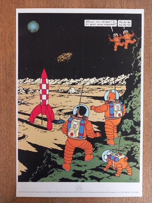 Hergé - 1 Offset Print - Kuifje - On a marché sur la Lune -, Boeken, Strips | Comics