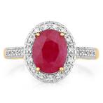 Bague - 14 carats Or jaune - 2.30ct. tw. Rubis - Diamant, Handtassen en Accessoires, Ringen, Nieuw