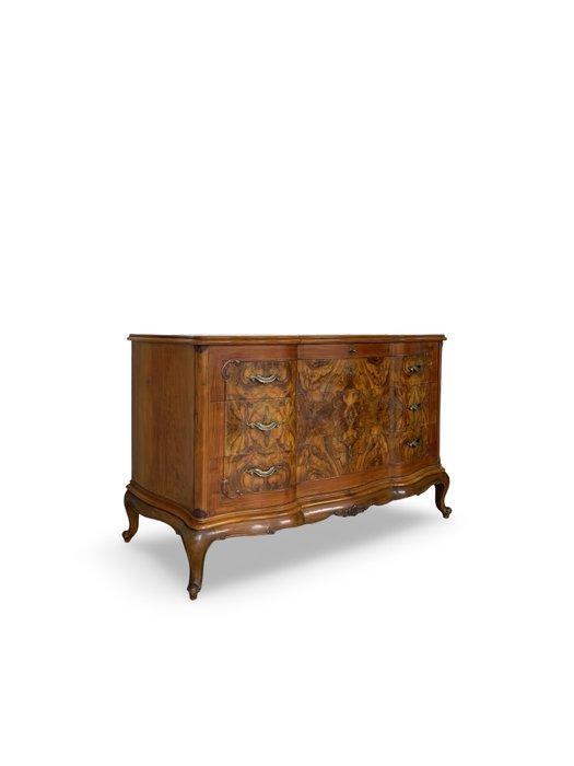 Commode - Noyer, Bois, Laiton, Ronce de noyer, Antiquités & Art, Art | Objets design