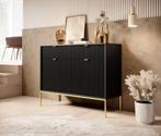 Dressoir mat zwart 104x39x83 cm goud hotel chique, Huis en Inrichting, Kasten | Dressoirs, Verzenden, Nieuw, 25 tot 50 cm, 100 tot 150 cm