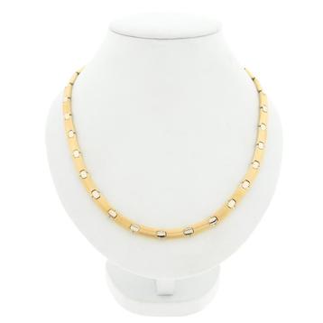 Bicolor gouden fantasie schakel collier | 44 cm (witgoud) beschikbaar voor biedingen