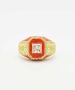 Statement ring - 18 karaat Geel goud - 1.00ct. tw. Diamant, Handtassen en Accessoires, Antieke sieraden