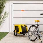 vidaXL Hondenfietstrailer oxford stof en ijzer geel en zwart, Verzenden, Nieuw