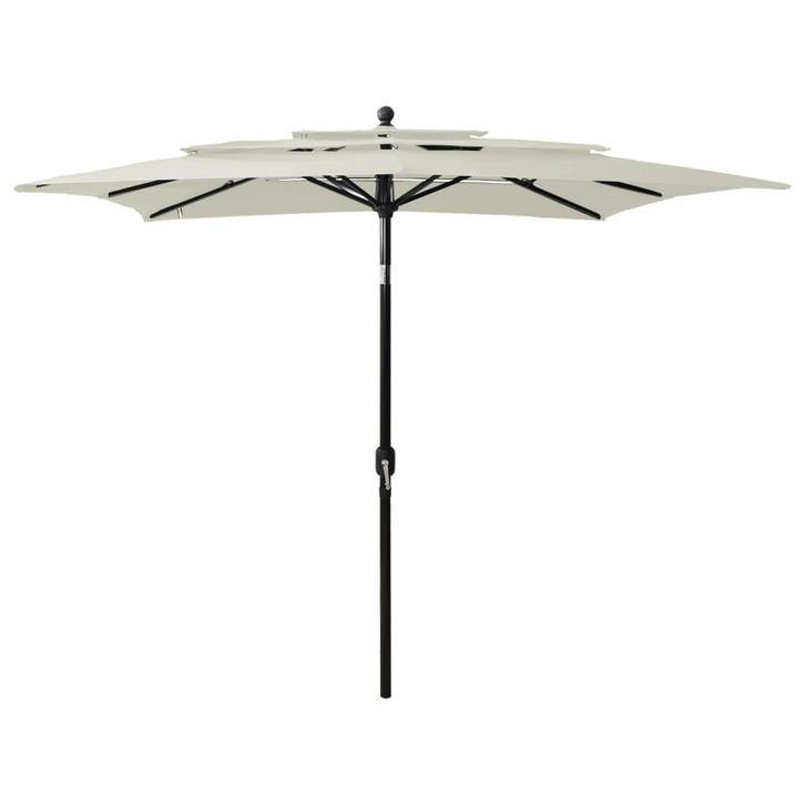 vidaXL Parasol 3-laags met aluminium paal 2,5x2,5 m, Tuin en Terras, Parasols, Nieuw, Verzenden
